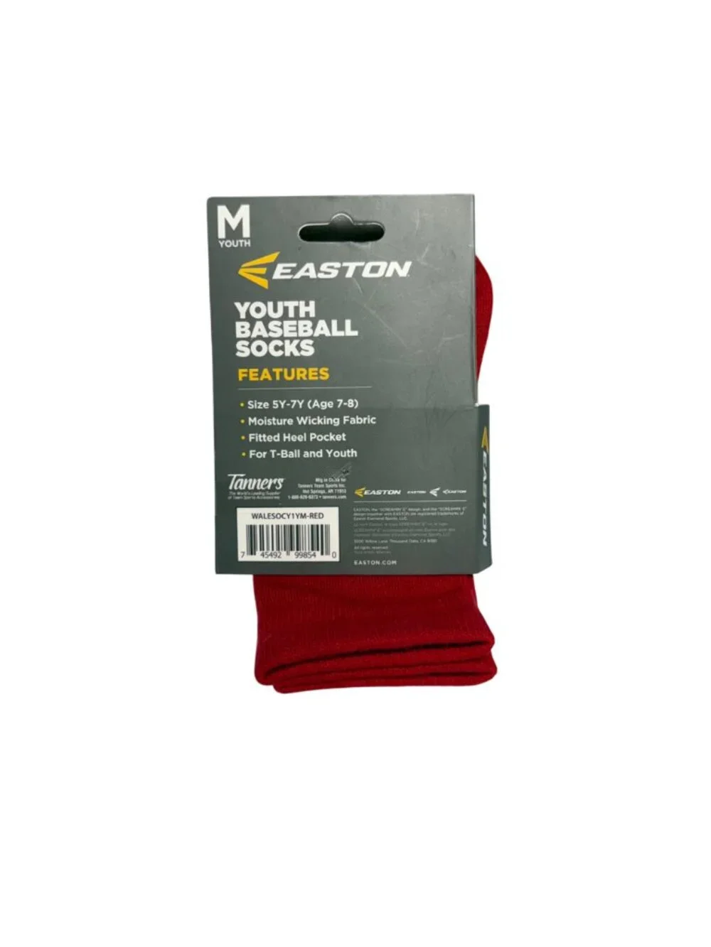NWT Easton Youth Baseball T-Ball Tee Ball Socks Red Medium 5Y-7Y (ages 7-8)